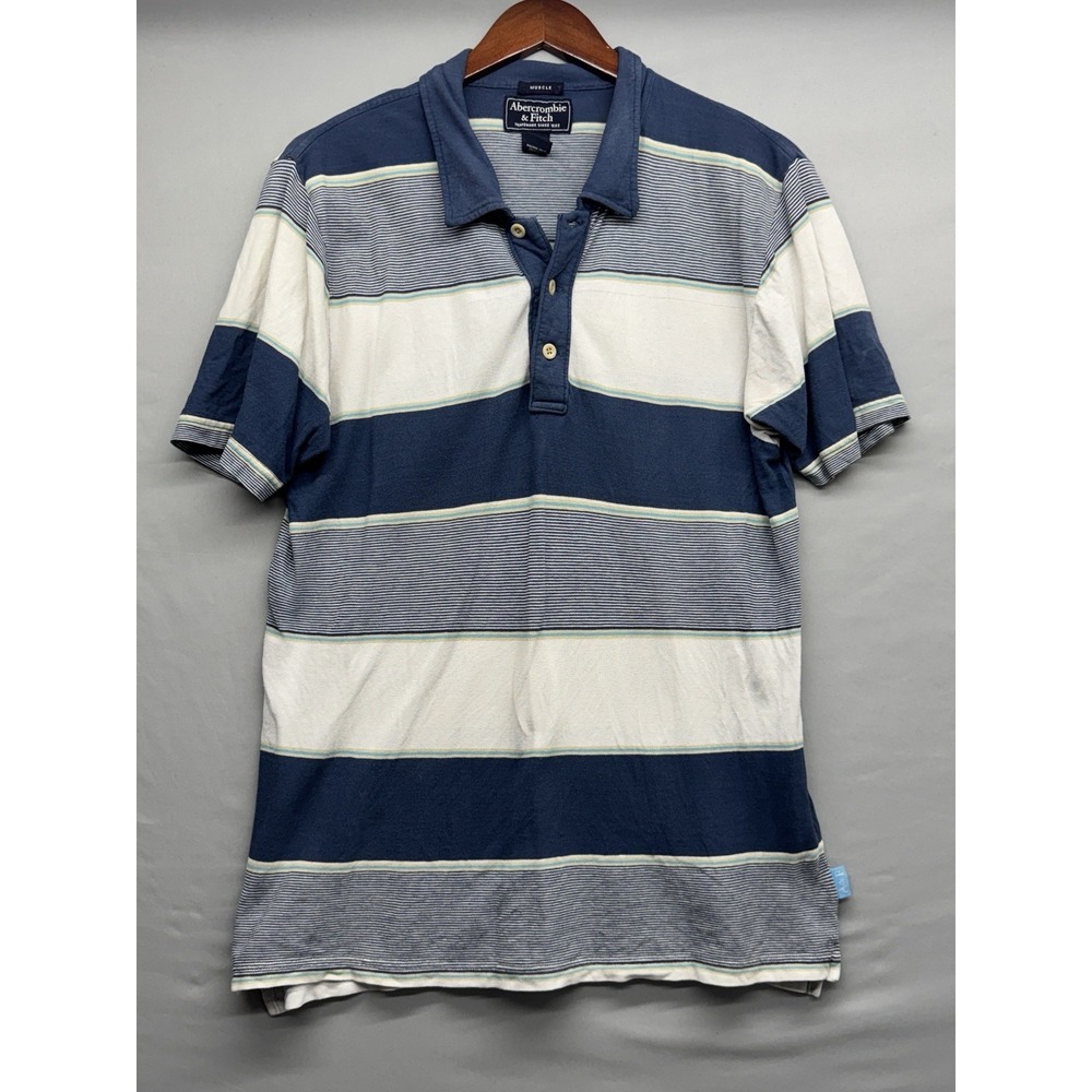 Abercrombie & Fitch Men's Short Sleeve Muscle T Shirt Y2K Large Striped Vintage